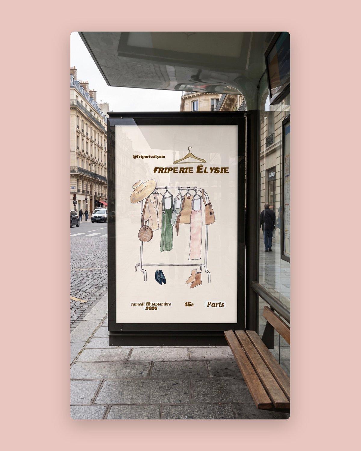 L’affiche sur un abribus parisien