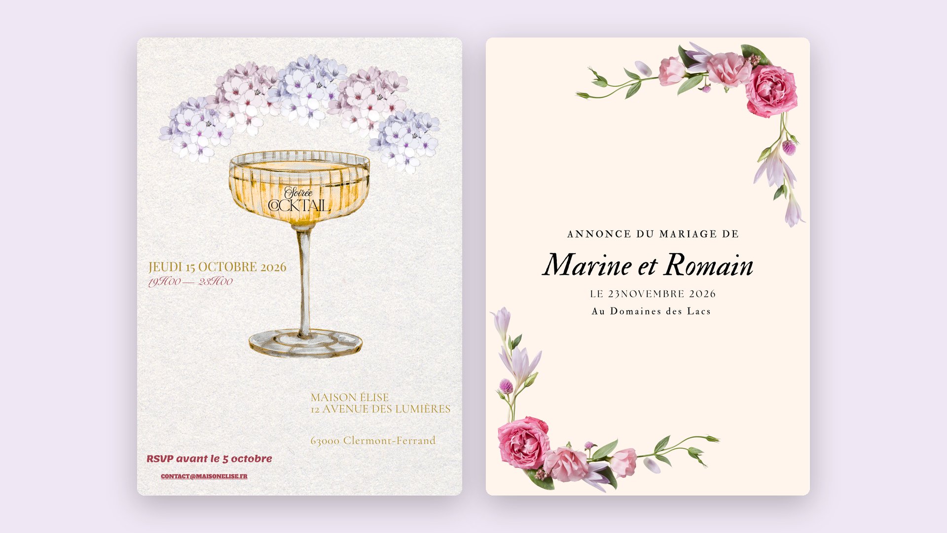 Soirée cocktail et annonce de mariage